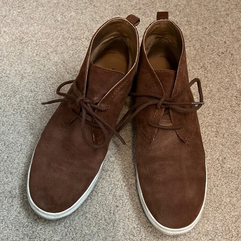 Suede hi-top sneakers